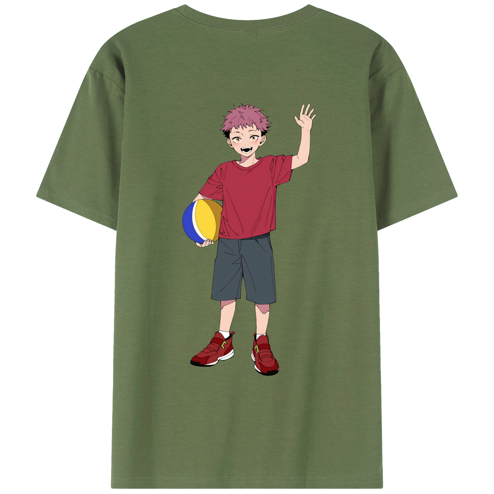 （画像用） 呪術廻戦 Jujutsu Kaisen 綿100％ メンズ半袖Tシャツ（バックプリント） 通気性